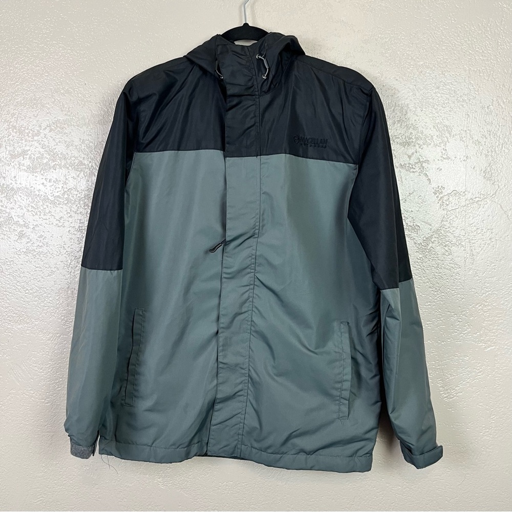 Magellan Outdoors Mens Small‎  Hooded Black Fleece Lined Jacket